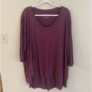 Latched Mama 3/4 Sleeve Scoop Neck Nursing Top-Maroon
